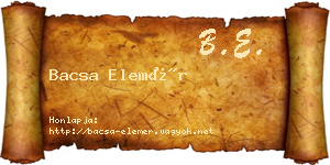 Bacsa Elemér névjegykártya