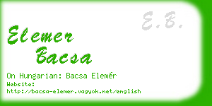 elemer bacsa business card
